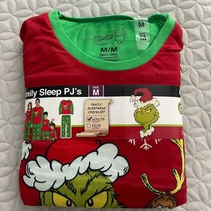 New Women’s Warm Christmas Grinch Pajama Pants Set, Size Medium